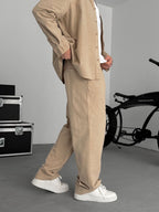 Beige Washed Baggy Pants TW-1040