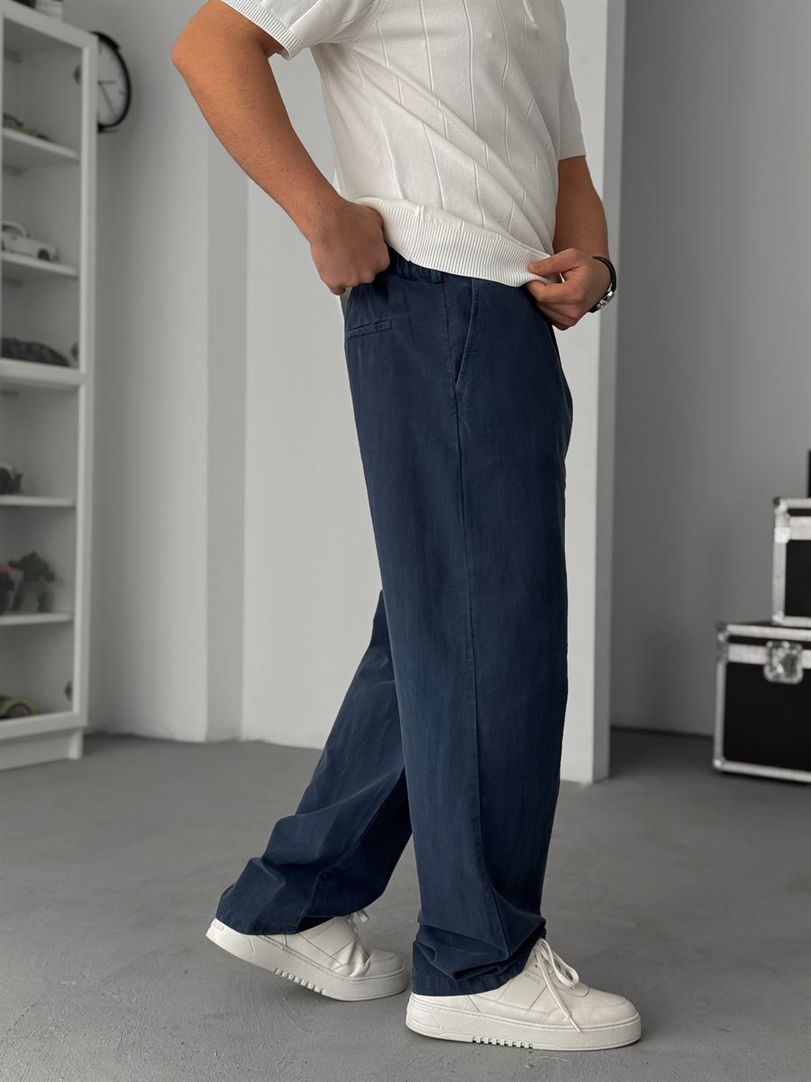 Navy Washed Baggy Pants TW-1040