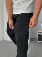 Black Washed Regular Fit Jeans KE-818