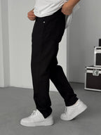 Black Basic Regular Fit Jeans KE-1062