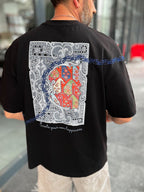 Black Happiness Patch Oversize T-Shirt SW-5125
