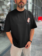Black Happiness Patch Oversize T-Shirt SW-5125
