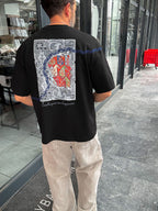 Black Happiness Patch Oversize T-Shirt SW-5125