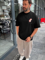 Black Happiness Patch Oversize T-Shirt SW-5125