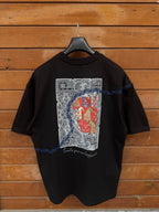 Black Happiness Patch Oversize T-Shirt SW-5125