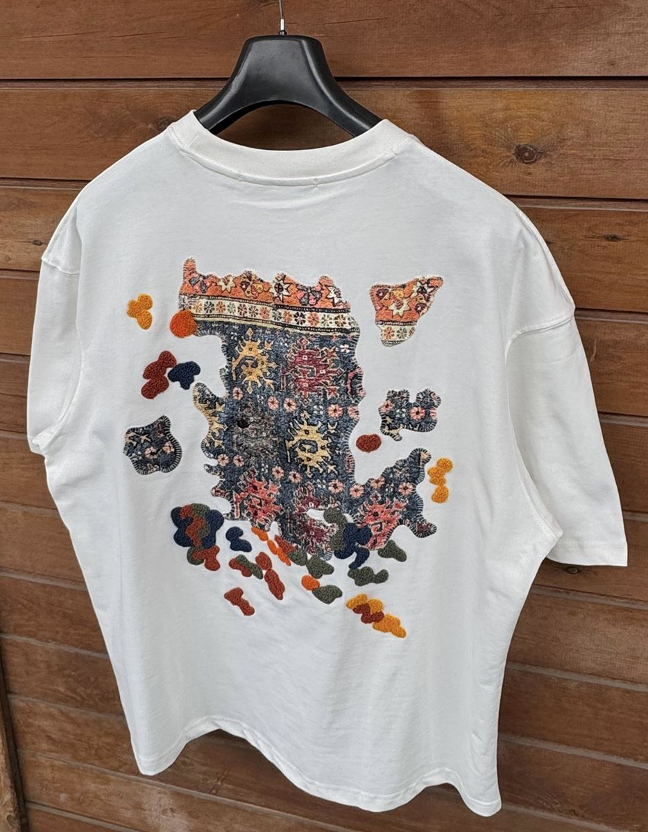 White Authentic Embroidered Oversize T-Shirt SW-5079