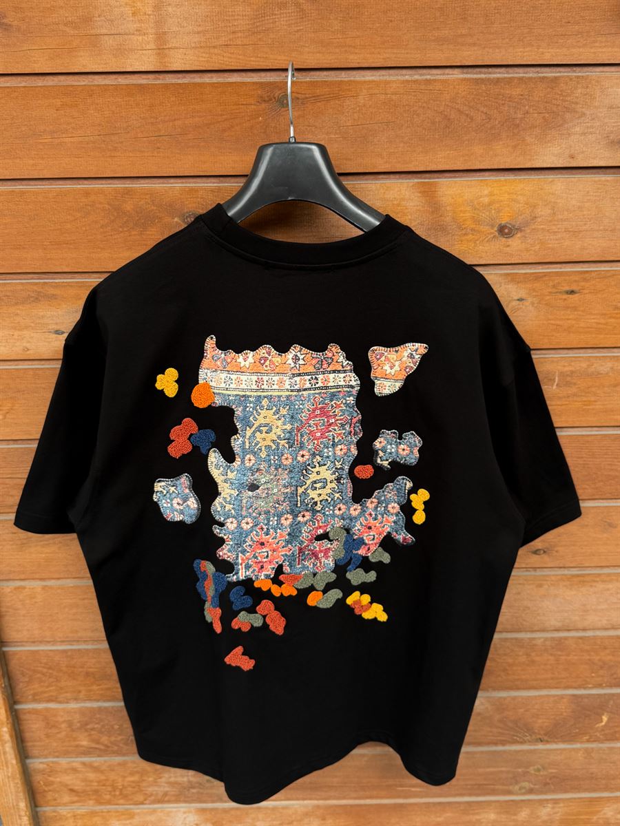 Black Authentic Embroidered Oversize T-Shirt SW-5079