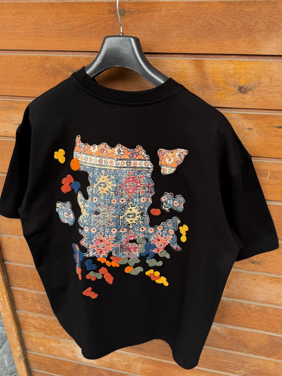Black Authentic Embroidered Oversize T-Shirt SW-5079