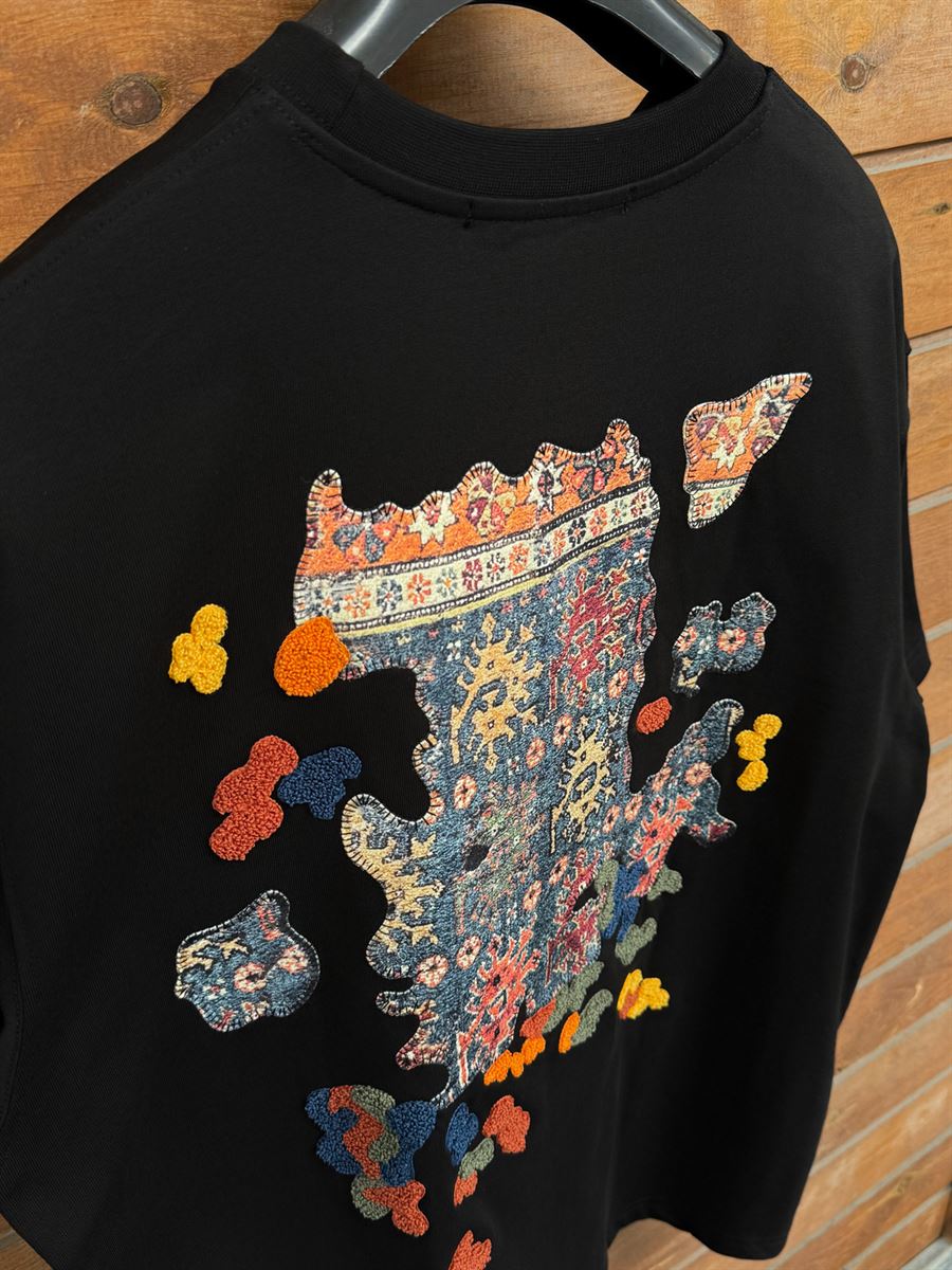 Black Authentic Embroidered Oversize T-Shirt SW-5079