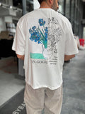 White Flowerpot Embroidered Oversize T-Shirt SW-5141