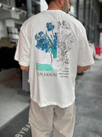 White Flowerpot Embroidered Oversize T-Shirt SW-5141