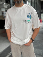 White Flowerpot Embroidered Oversize T-Shirt SW-5141