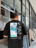 Black Flowerpot Embroidered Oversize T-Shirt SW-5141