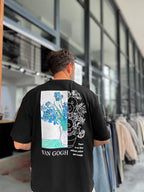 Black Flowerpot Embroidered Oversize T-Shirt SW-5141