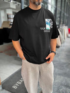 Black Flowerpot Embroidered Oversize T-Shirt SW-5141