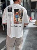White Van Gogh Patchwork Oversize T-Shirt SW-5142