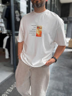 White Van Gogh Patchwork Oversize T-Shirt SW-5142