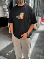 Black Van Gogh Patchwork Oversize T-Shirt SW-5142