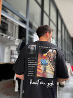 Navy Blue Van Gogh Patchwork Oversize T-Shirt SW-5142