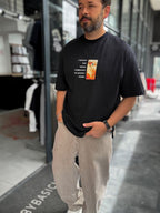 Navy Blue Van Gogh Patchwork Oversize T-Shirt SW-5142