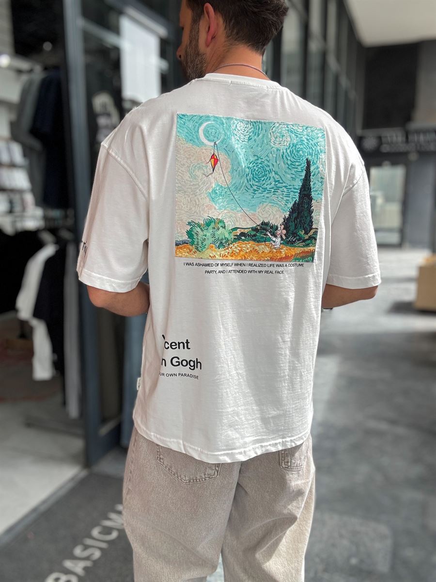 White Kite Patch Oversize T-Shirt SW-5143