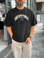 Black 5 Embroidered Washed Oversize T-Shirt TW1140