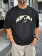 Black 5 Embroidered Washed Oversize T-Shirt TW1140