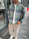 Green Plaid Shirt with Rope Detail TW-1218