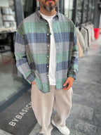 Green Plaid Shirt with Rope Detail TW-1218