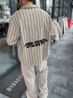 Green Back Embossed Striped Shirt TW-1211