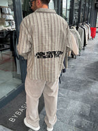 Green Back Embossed Striped Shirt TW-1211