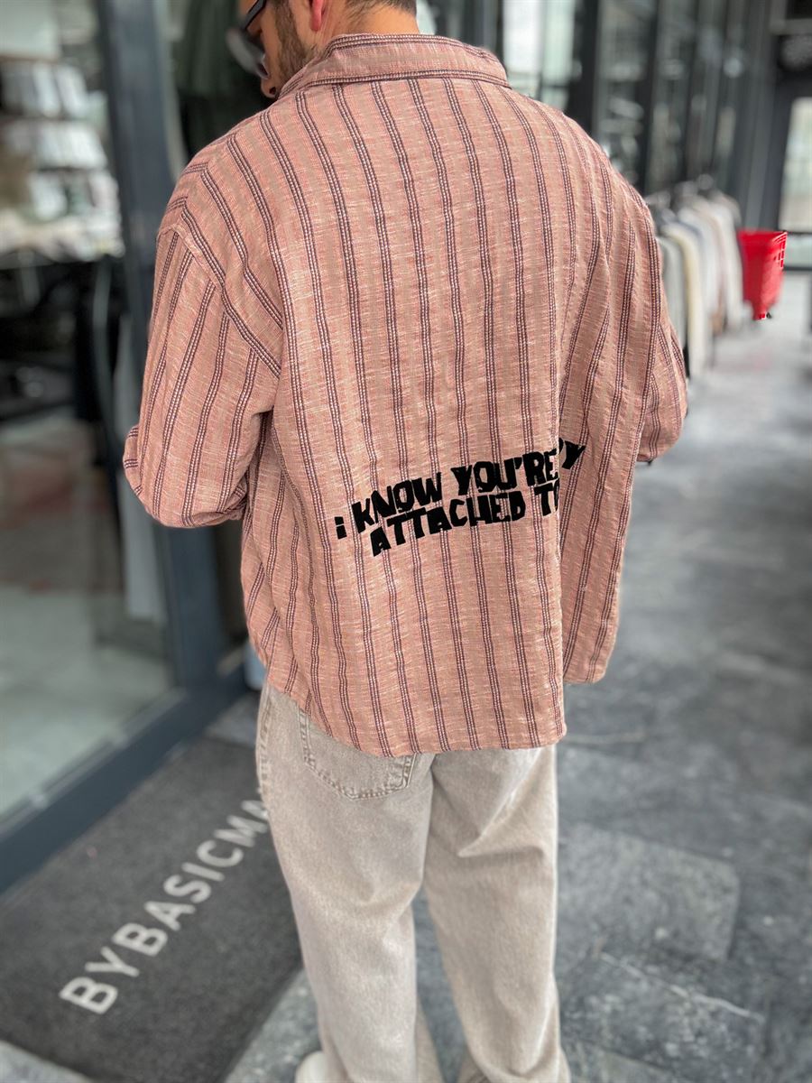 Tile Back Embossed Striped Shirt TW-1211