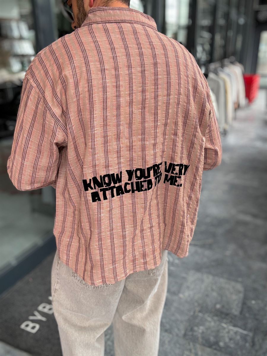 Tile Back Embossed Striped Shirt TW-1211