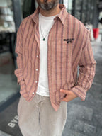 Tile Back Embossed Striped Shirt TW-1211