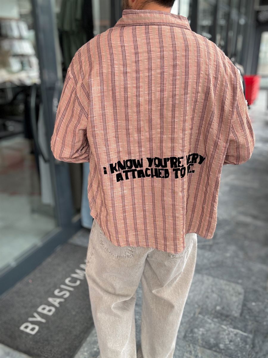Tile Back Embossed Striped Shirt TW-1211