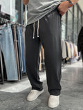 Black Washed Two-Thread Baggy Sweatpants TW-1166