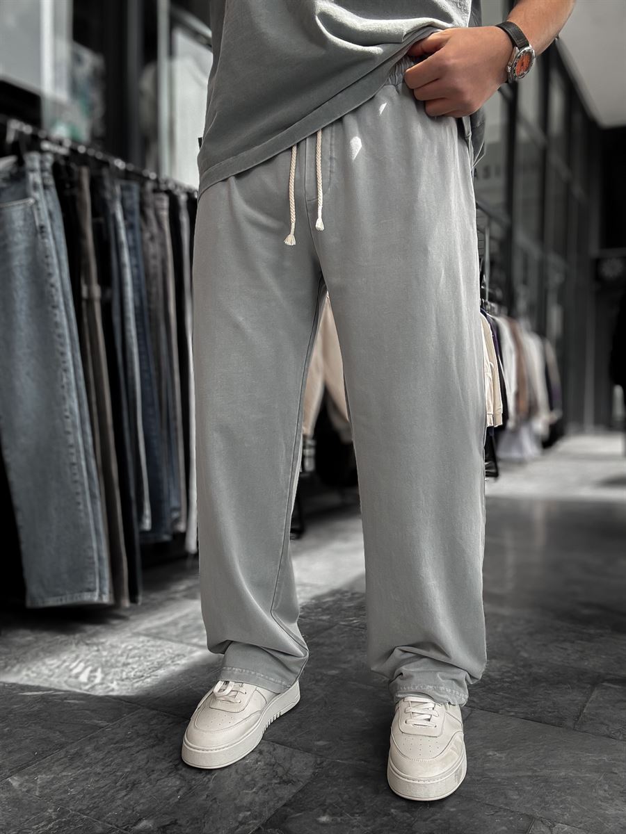 Grey Washed Two-Thread Baggy Sweatpants TW-1166