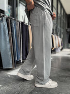 Grey Washed Two-Thread Baggy Sweatpants TW-1166