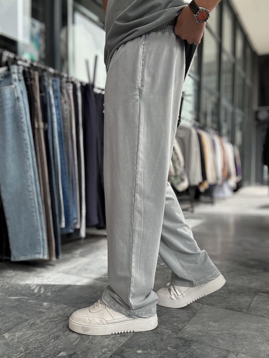 Grey Washed Two-Thread Baggy Sweatpants TW-1166