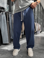 Navy Washed Two-Thread Baggy Sweatpants TW-1166
