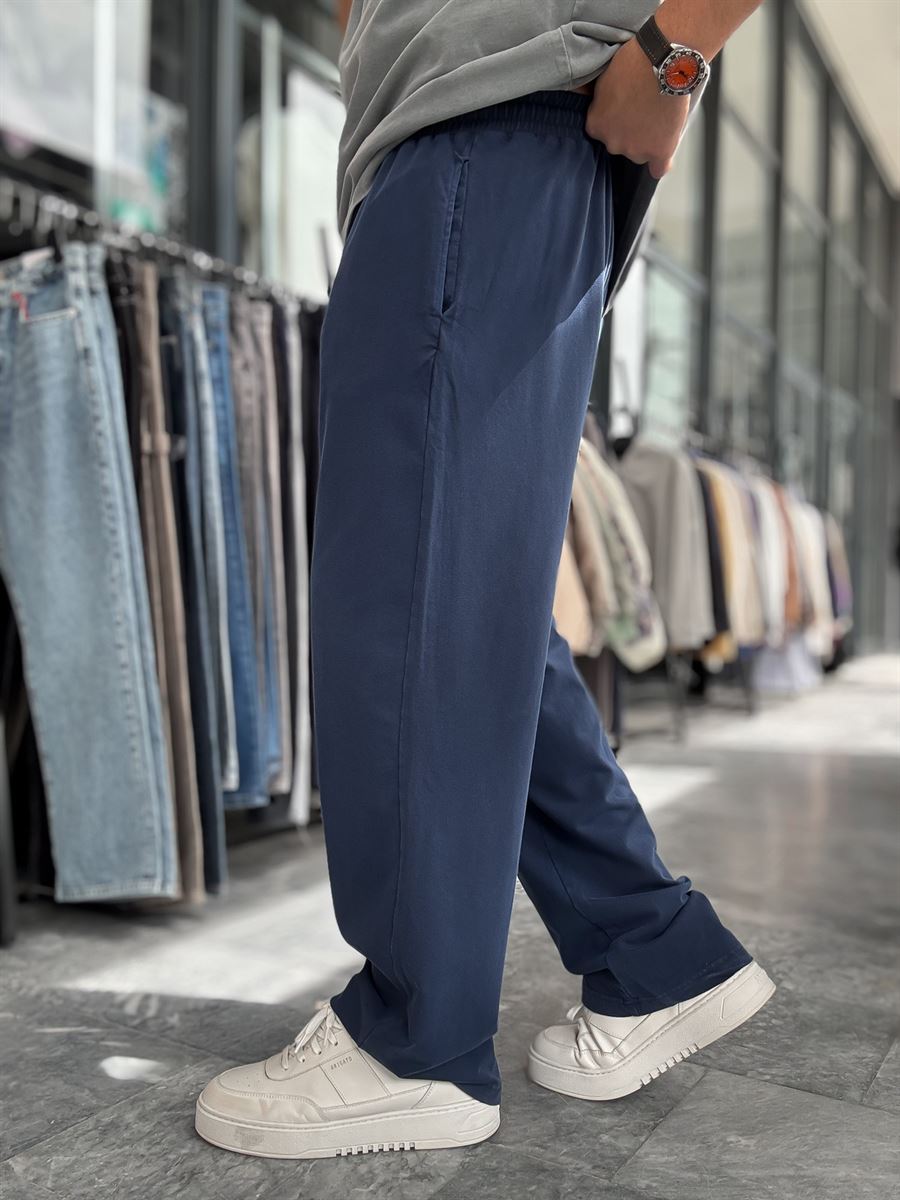 Navy Washed Two-Thread Baggy Sweatpants TW-1166