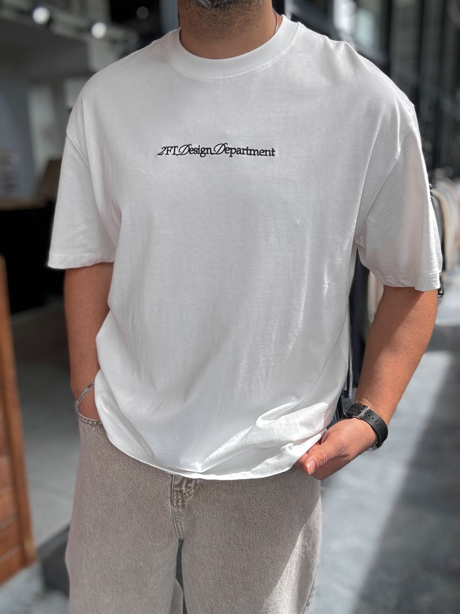 White Authenticity Printed Oversize T-Shirt TW-1173