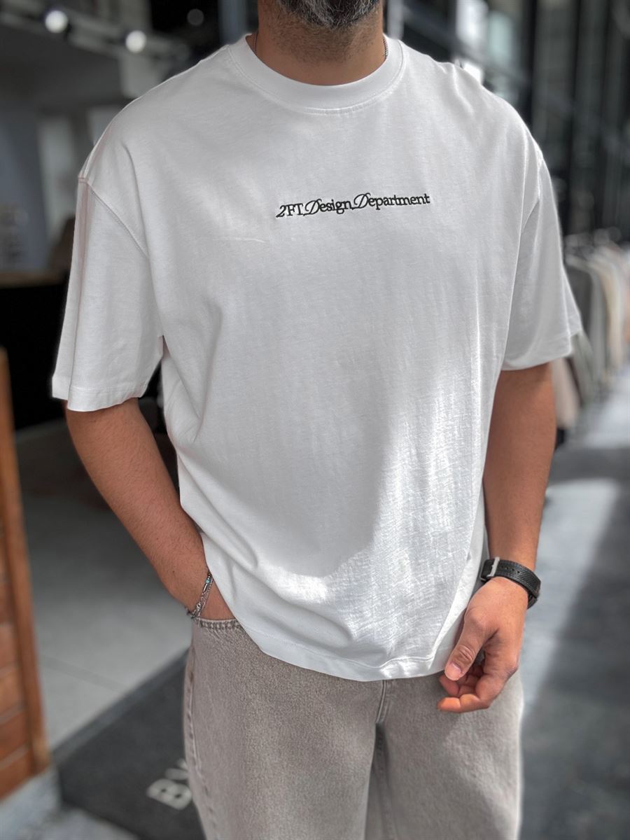 White Authenticity Printed Oversize T-Shirt TW-1173