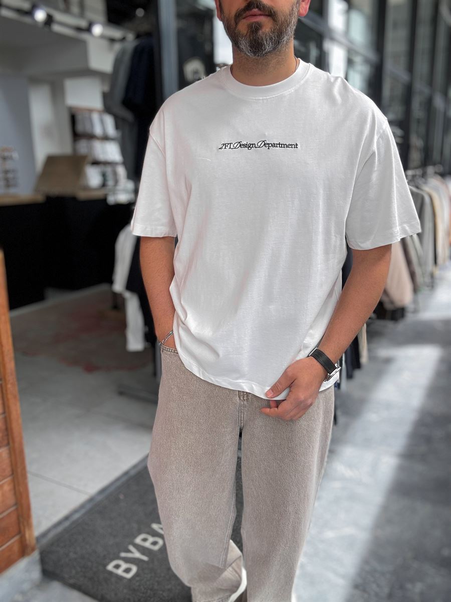 White Authenticity Printed Oversize T-Shirt TW-1173