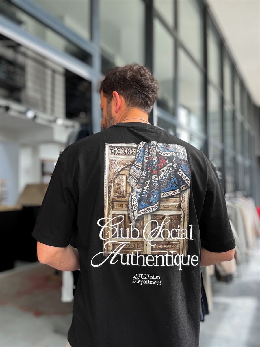 Black Authenticity Printed Oversize T-Shirt TW-1173
