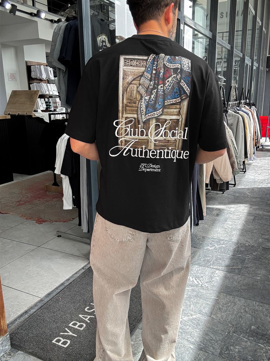 Black Authenticity Printed Oversize T-Shirt TW-1173
