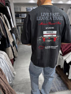Black Live Fast Embroidered Oversize T-Shirt RES-1104