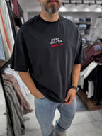 Black Live Fast Embroidered Oversize T-Shirt RES-1104