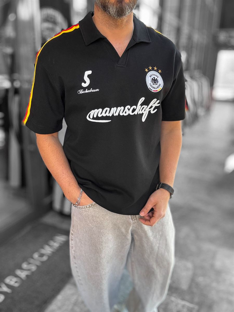 Black Two-Thread T-Shirt with Germany Emblem RES-1055