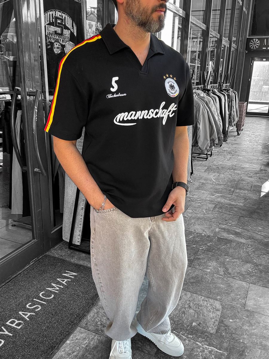Black Two-Thread T-Shirt with Germany Emblem RES-1055